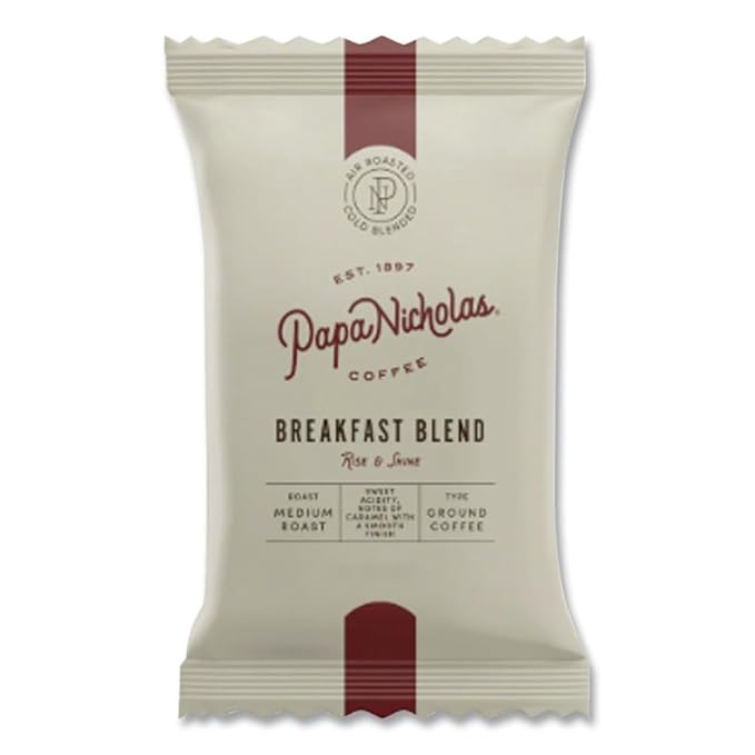 PapaNicholas Coffee 25184 Premium Coffee Breakfast Blend 18/Carton