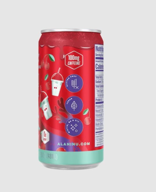 Alani Cherry Slush Mini Energy Drinks Sugar free Low Calorie Energy Drinks 8.4 Fl Oz Cans (Pack of 24)