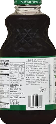 R.W. Knudsen Organic Just Concord Grape Juice 32 Ounces (Packaging May Vary) (Pack of 5)