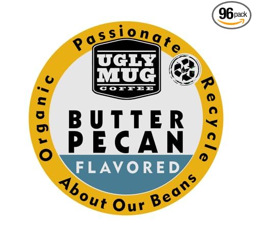 Ugly Mug Coffee Flavored Single Serve UGLY CUPS | Butter Pecan (96 Pack)