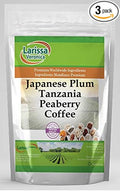 Japanese Plum Tanzania Peaberry Coffee (Gourmet Naturally Flavored Whole Coffee Beans) (4 oz ZIN: 553235) - 3 Pack