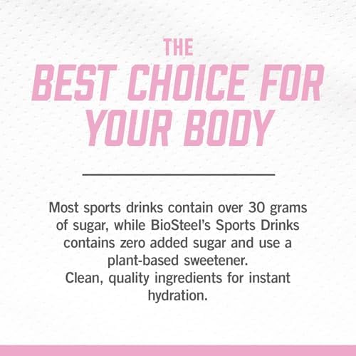 BioSteel Sports Drink Great Tasting Hydration with 5 Essential Electrolytes Pink Lemonade Flavor 16.7 Fluid Ounces 12-Pack