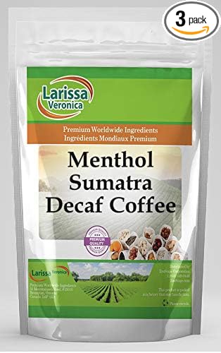Menthol Sumatra Decaf Coffee (Gourmet Naturally Flavored Whole Coffee Beans) (4 oz ZIN: 554631) - 3 Pack
