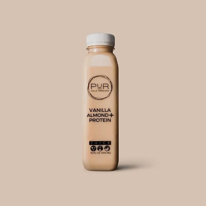 PUR Cold-Pressed Juice – Mini Harmony 5 Day Cleanse – Greens Blue Chia and Pineapple Mint Juices plus Vanilla Almond Nut Mylk with Plant-Based Protein – Non-GMO Pressed at Source – 20 Bottles