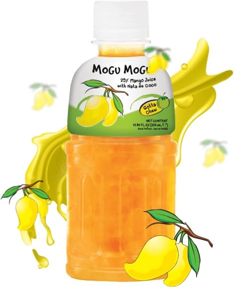 Mogu Mogu Mango Juice with 25% Nata De Coco 1000ml (12 Pack)