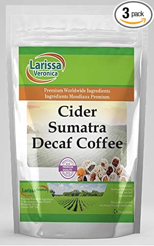 Cider Sumatra Decaf Coffee (Gourmet Naturally Flavored Whole Coffee Beans) (16 oz ZIN: 549692) - 3 Pack