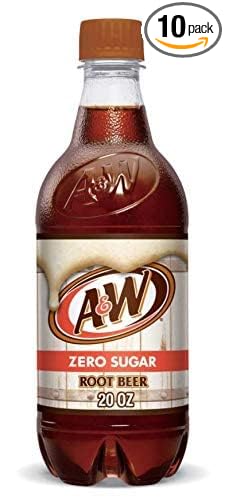 A&ampW Zero Root Beer 20 Fl Oz Bottles (Pack of 10)