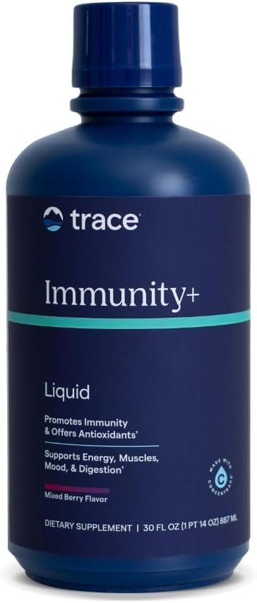 Trace Minerals Immunity+ - Liquid Supplement for Healthy Body &amp Immune Support - Elderberry Multivitamin - Formulated with Ionic Trace Minerals - Sugar-Free - Mixed Berry - 30 fl oz (30 Servings)
