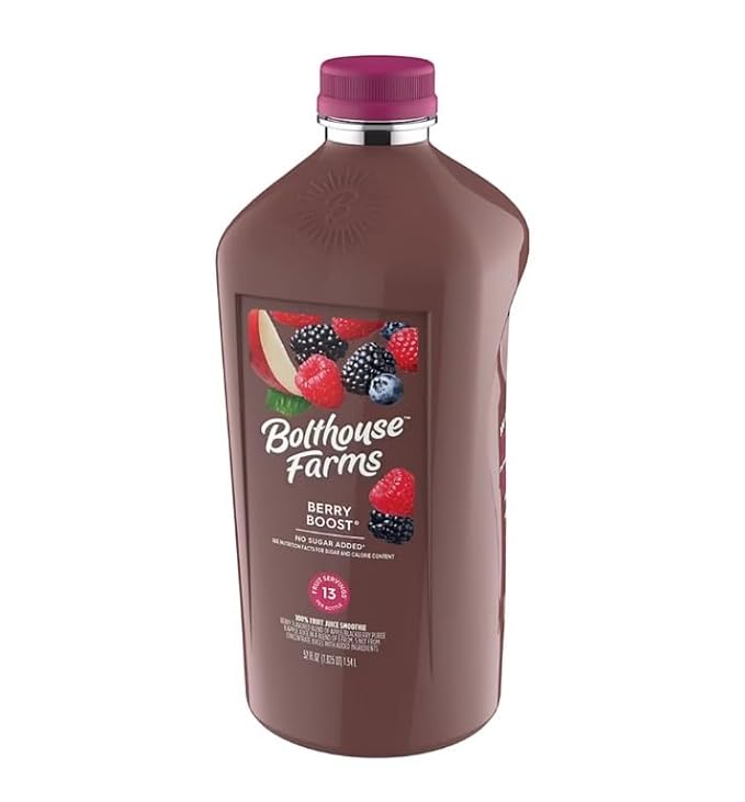 Bolt house Farm Berry Boost 100% Fruit Juice Smoothie | 52 oz (Pack of 3)