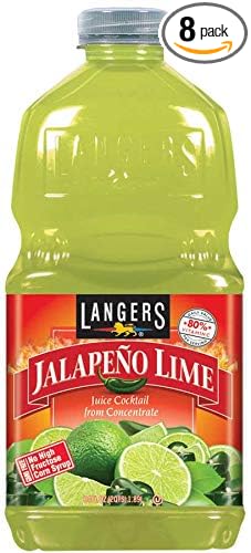 Langer's Jalapeño Lime Juice Cocktail Jalapeño Lime 64 Fl Oz (Pack of 8)