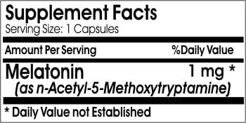 Melatonin 1mg ~ 100 Capsules - No Additives ~ Naturetition Supplements