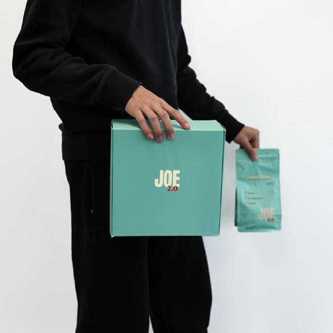 Joe 2.0 Mushroom Coffee Gift Kit – Colombian Medium Roast Ground Coffee with Lion’s Mane &amp Ashwagandha – Includes Branded Mug &amp Coffee Spoon – Supports Calm Focus – 20 Servings