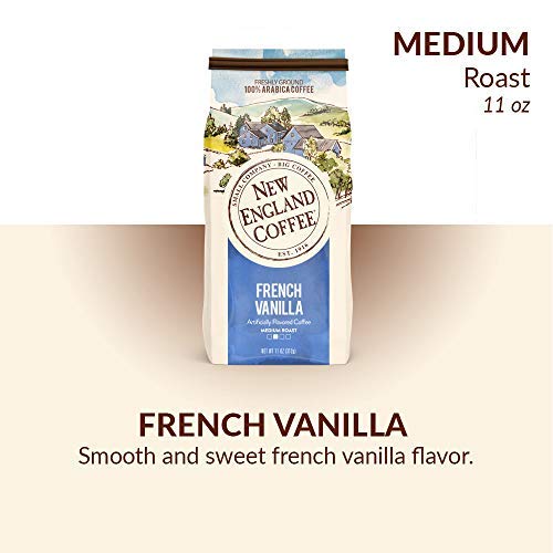 New England Coffee Ground Coffee French Vanilla Medium Roast 11oz Bag (Pack of 3)
