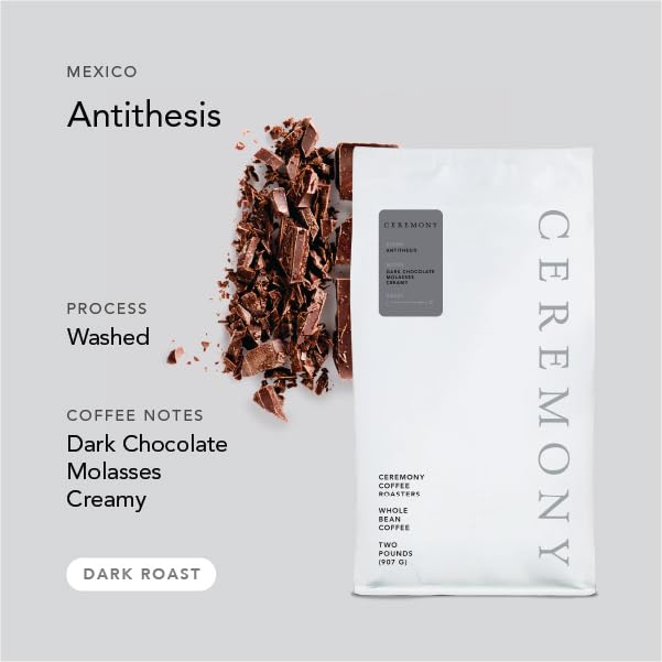 Ceremony Coffee Roasters - Antithesis Dark Roast Blend - Specialty Whole Bean or Ground Coffee - 2lb Bag (Whole Bean)