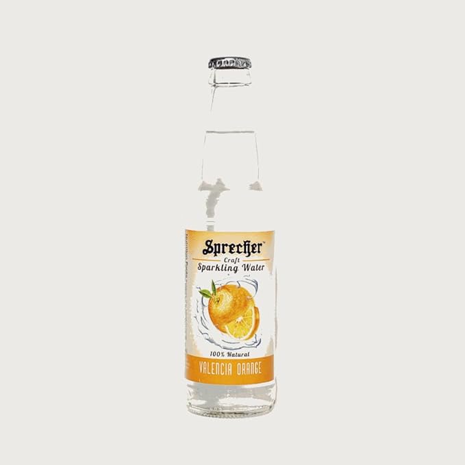 Sprecher Valencia Orange Sparkling Water – 12 Pack Glass Bottles 100% Natural Flavor Zero Sugar Zero Calories Crisp Refreshing Craft Sparkling Water