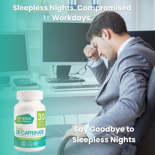 Daily De-Caffeinate for Coffee Lovers – Rutaecarpine Supplement for Relaxation After Caffeine – Non-Melatonin Non-Addictive Evening Formula 30 Capsules (Pack of 3)
