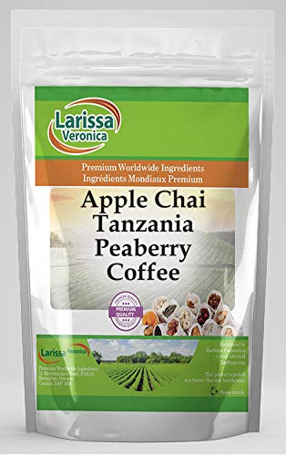 Apple Chai Tanzania Peaberry Coffee (Gourmet Naturally Flavored Whole Coffee Beans) (16 oz ZIN: 570034)