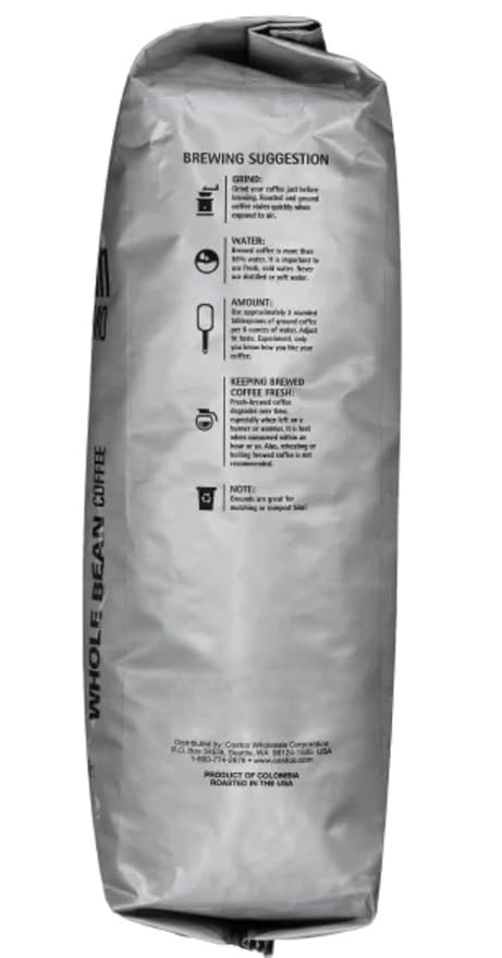 Colombian Supremo Coffee Whole Bean Medium Roast – Quality Kirklant – Kosher Certified 3 lbs Bag