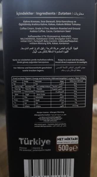 Harput Dibek Ground Coffee Arabica Fine Grade Medium Roast 500 Gr - 18 Oz Cardamom Coffee 1 Canister