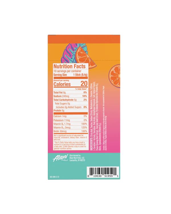Alani Energy Drinks Mix Variety Pack (Pack of 30) | Hawaiiian Shaved Ice Pink Slush &amp Orange Kiss | Sugar-Free Low-Calorie Energy Boost Drink | Product delivered exactly as depicted in the imag