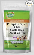 Pumpkin Spice Chai Costa Rica Decaf Coffee (Gourmet Naturally Flavored Whole Coffee Beans) (8 oz ZIN: 570134) - 2 Pack