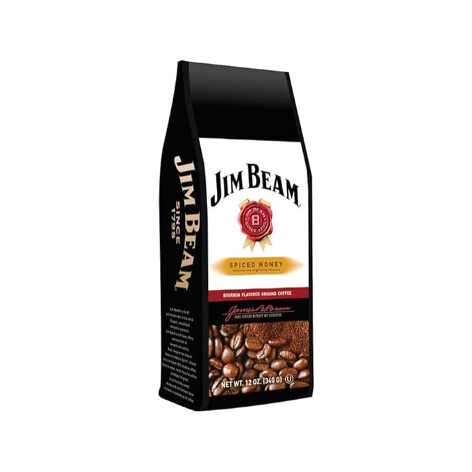 Spiced Honey Bourbon Inspired Ground Coffee 2-Pack (2 x 12oz Bags) – Smooth Medium Roast with Golden Honey and Warm Spice Notes