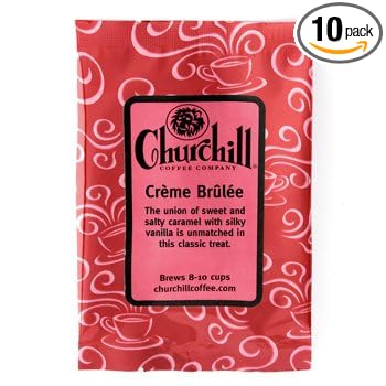 Churchill Coffee Creme Brulee 10 Portioned Packs -1.5 oz each - Ground - Flavored Coffee