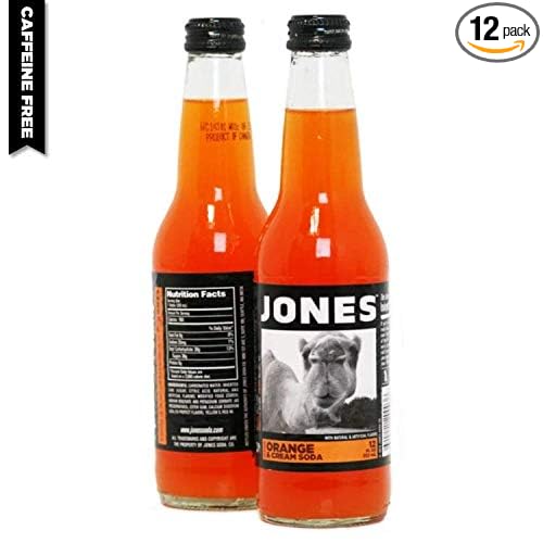 Jones Soda 12 ounce Glass Bottles (Orange &amp Cream Soda 12 Bottles)