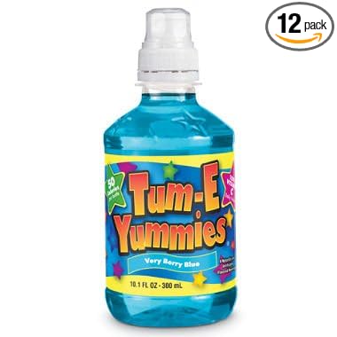 Tum-E Yummies Fruit Flavored Drink Very Berry Blue 10 Oz (Pack of 12 Bottles)