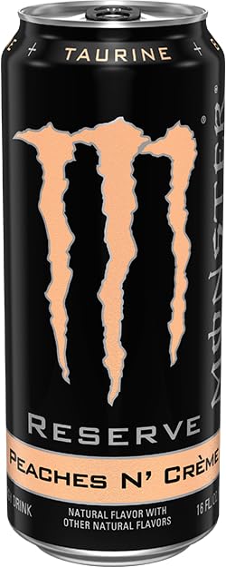 Monster Reserve Peaches N' Cream Energy Drink 16 fl oz Pack of 24 Cans