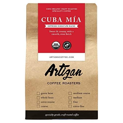 Artizan Coffee USDA Organic Ground Coffee | Cuba Mia Blend | Dark Roast | Medium Grind for Drip | 2 lbs | Roasted in South Florida