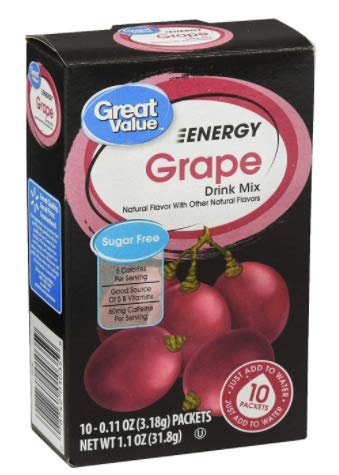 Great Value Energy Drink Mix bundle: 2x Dragon Fruit 2x Grape 2x Pomegranate Lemonade