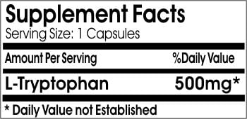 L-Tryptophan 500mg ~ 200 Capsules - No Additives ~ Naturetition Supplements