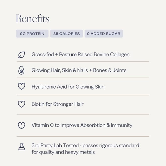 Collagen Powder for Women Beauty Blend with Vitamin C Biotin &amp Hyaluronic Acid Supports Hair Skin &amp Nails 20 Servings Grass-Fed Bovine Chocolate