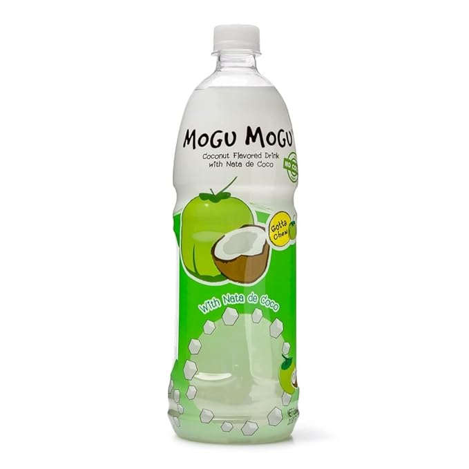[Pack of 7] [Free Measuring Spoon] Mogu Mogu Juice with Nata De Coco - 33.8 Fl Oz Large Family Size (7 Mixed Flavor) 320 ml