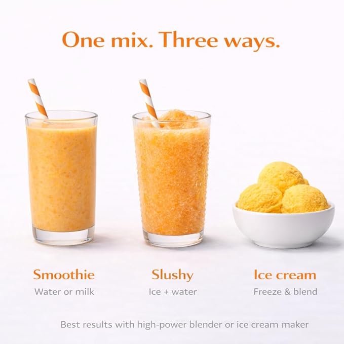 Tropical Smoothie Powder &amp Smoothie Mix – Freeze Dried Tropical Fruit Blend No Added Sugar Vegan Ready in Seconds 10 Servings