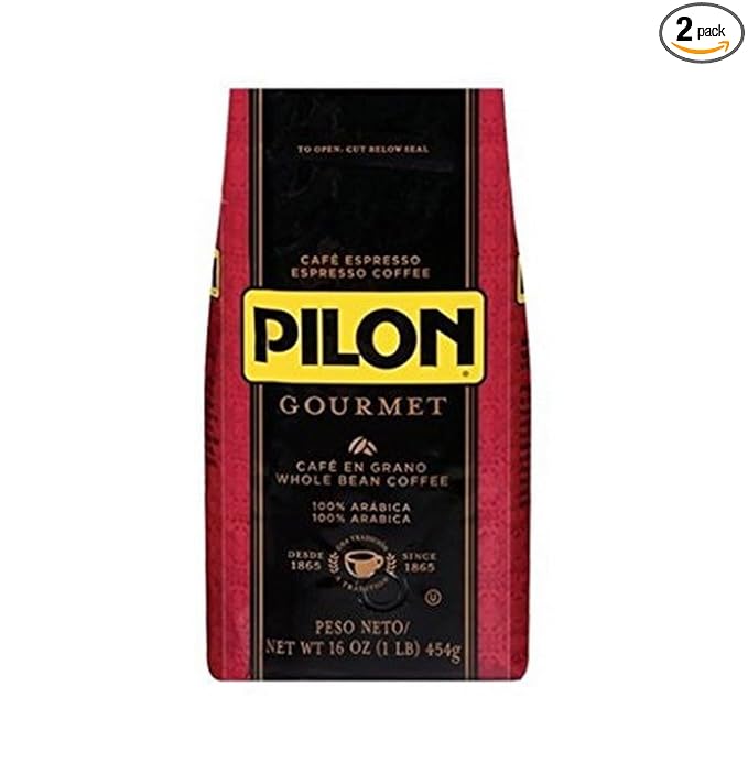 Pilon Gourmet Espresso Whole Bean 16-Ounce Bags (Pack of 2)