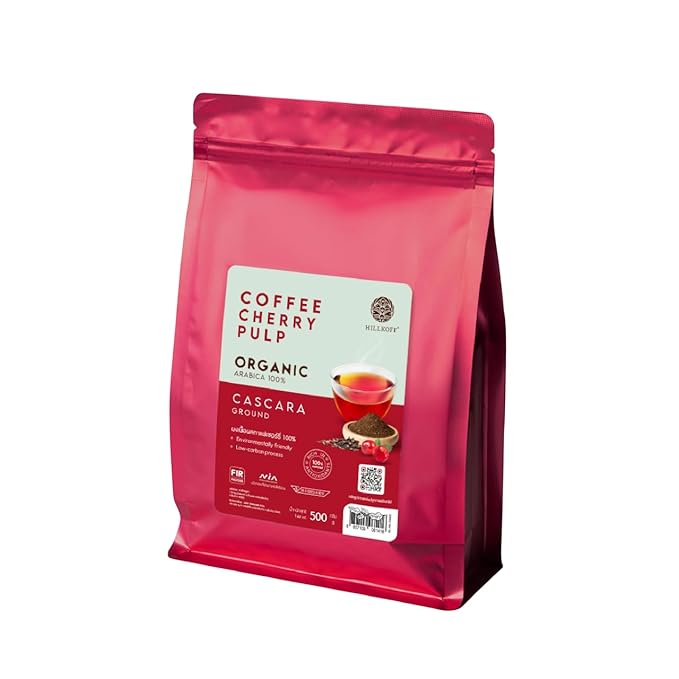 Hillkoff Ground Coffee Cherry Cascara 100% Coffee Cherry Pulp Rich in Antioxidants Product from Thailand.
