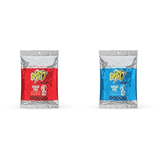 Sqwincher Zero Qwik Stik Sugar Free Watermelon &amp Mixed Berry Flavor Electrolyte Hydration Drink Mix (50 Count)
