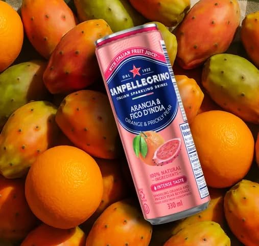 San Pellegrino Sparkling Fruit Beverages Variety Pack 11.15 fl oz Cans – 24 Pack – Blood Orange Lemon Prickly Pear &amp Pomegranate Orange – Refreshing Italian Sparkling Drinks