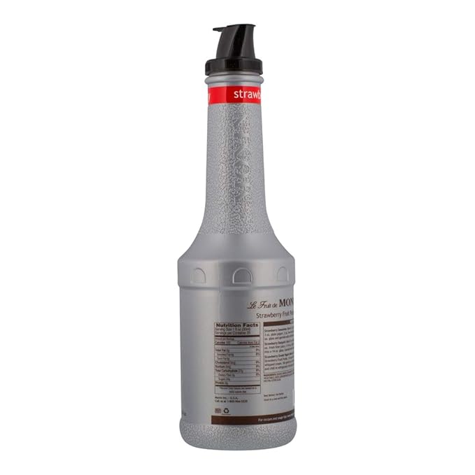 Monin - Strawberry Purée Juicy and Sweet Great for Sodas and Teas Gluten-Free Vegan Non-GMO (1 Liter)
