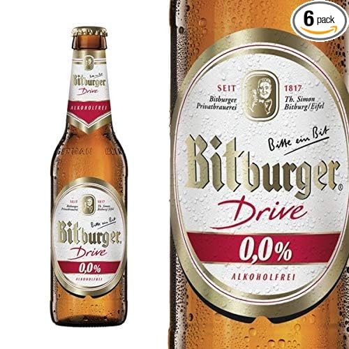 Bitburger Drive 0.00% Non-Alcoholic Beer - 11.2 Fl Oz Germany Imported - 11.2 Fl Oz (Pack of 6)