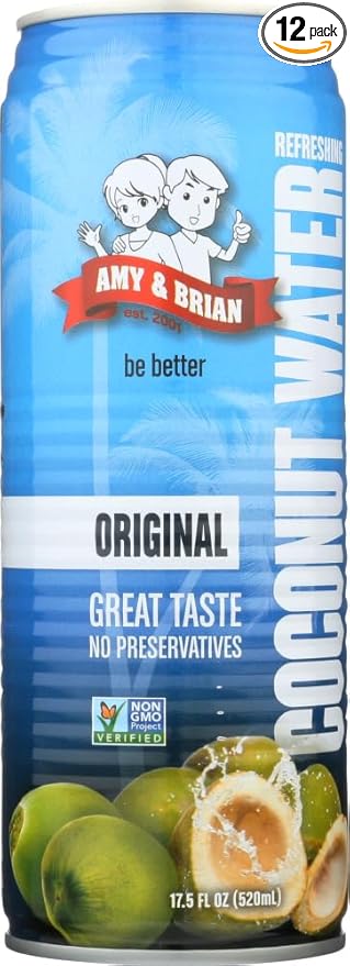 AMY &amp BRIAN JUICE COCONUT YNG NO PULP 17.5 FO PK- 12
