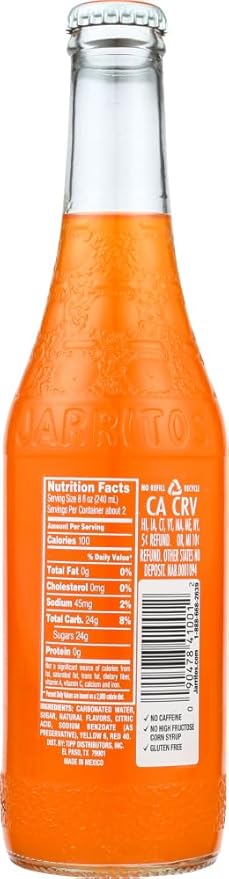 Jarritos Mexican Soda 12.5 Oz Glass Bottle (Pack of 4) (Mandarin (Mandarina)) by Jarritos
