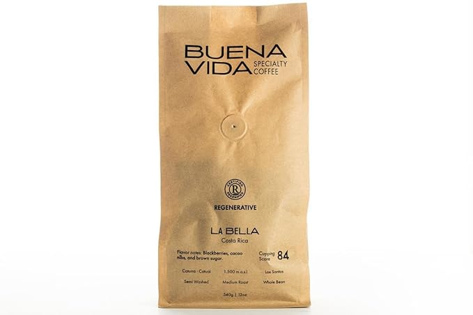 Buena Vida Speacialty Coffee - La Bella Ground Semi-Washed - Costa Rican Regenerative Coffee (12 oz)