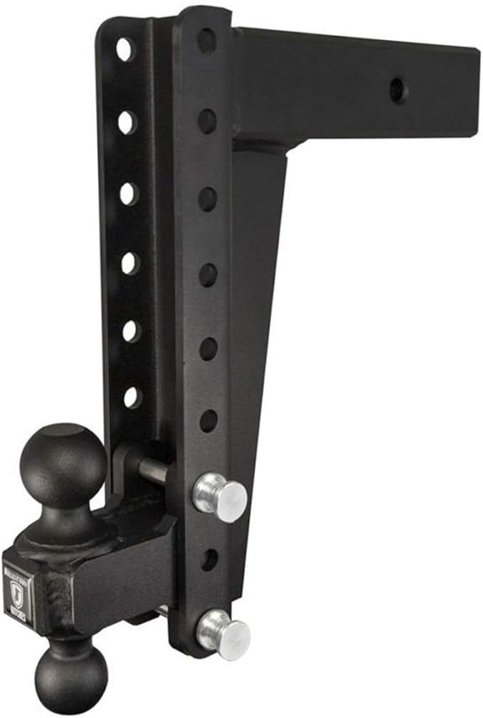 BulletProof Hitches - 3.0 Adjustable Heavy Duty Trailer Hitch (22000 lb. Rating) - 12 Drop/Rise Trailer Hitch with 2 &amp 2-5/16 Dual Ball - Powder Coat Solid Steel Corrosion-Resistant