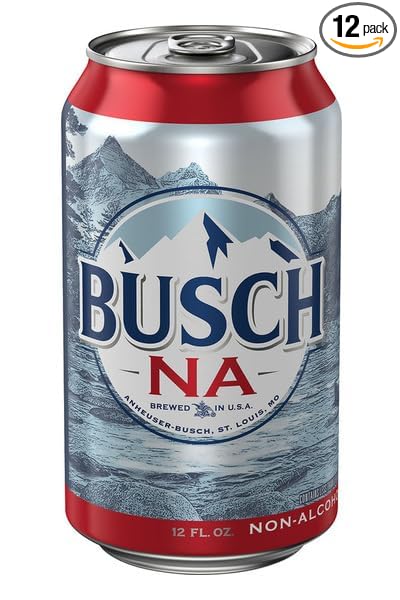 Busch NA (Pack of 12) Non Alcoholic Beer 12 oz Can - 12 Individual NA Cans of Busch Zero Alcohol