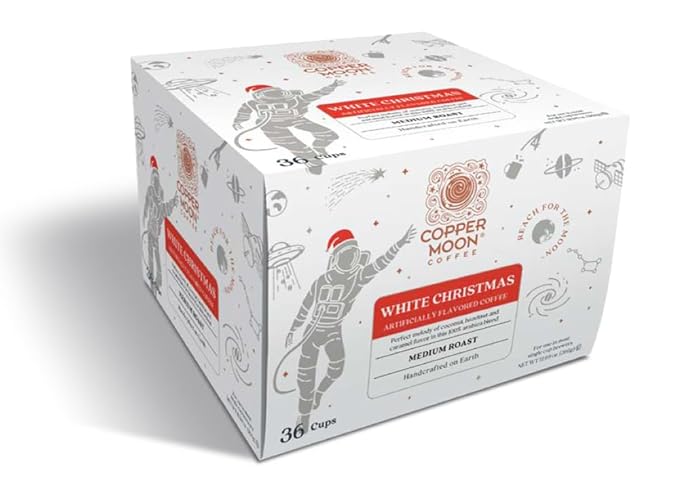 Copper Moon White Christmas Medium Roast Single Serve Coffee Pods for Keurig K Cup Brewers 36 Count
