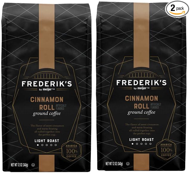 Generic Pack Of 2 Cinnamon Roll Ground Coffee Light Roast 12 oz