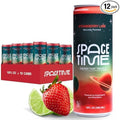 SpaceTime Productivity &amp Focus Energy Drink – Real Juice Infused Nootropic Drink with 50mg Organic Caffeine L-Theanine Rhodiola &amp B Vitamins – Clean Low-Caffeine Brain Boost – Strawberry Li